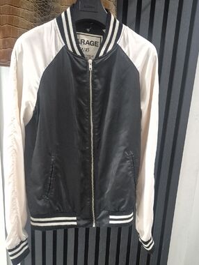 Garage Black and Cream Bomber Jacket